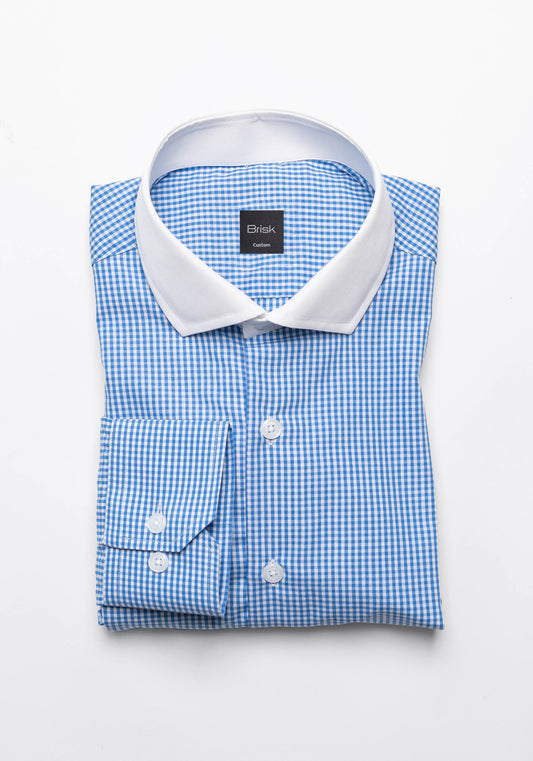 Royal Blue Mini Checkered Shirt