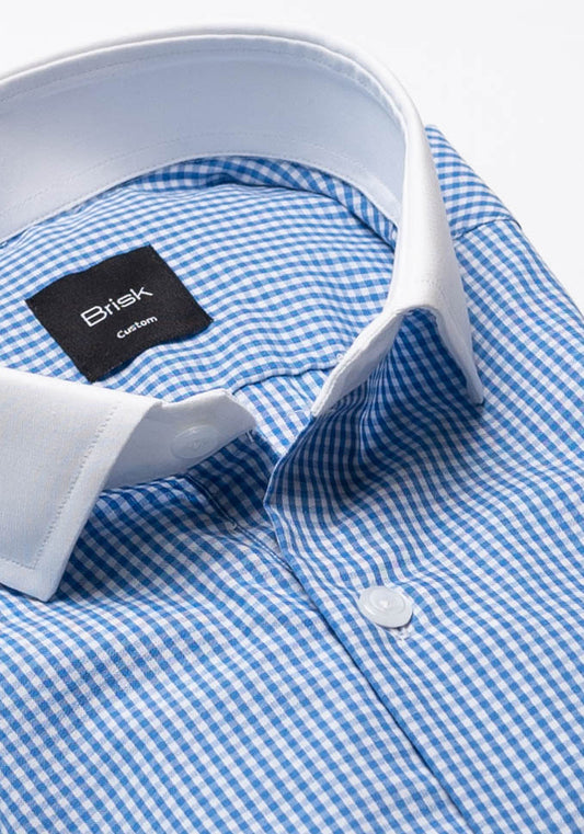 Royal Blue Mini Checkered Shirt