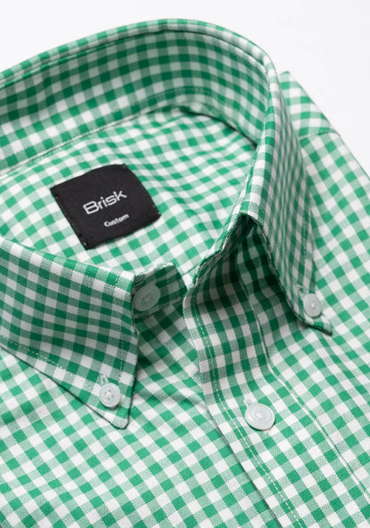 Green Pinpoint Gingham Shirt