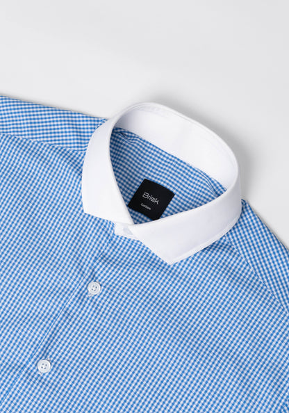Royal Blue Mini Checkered Shirt