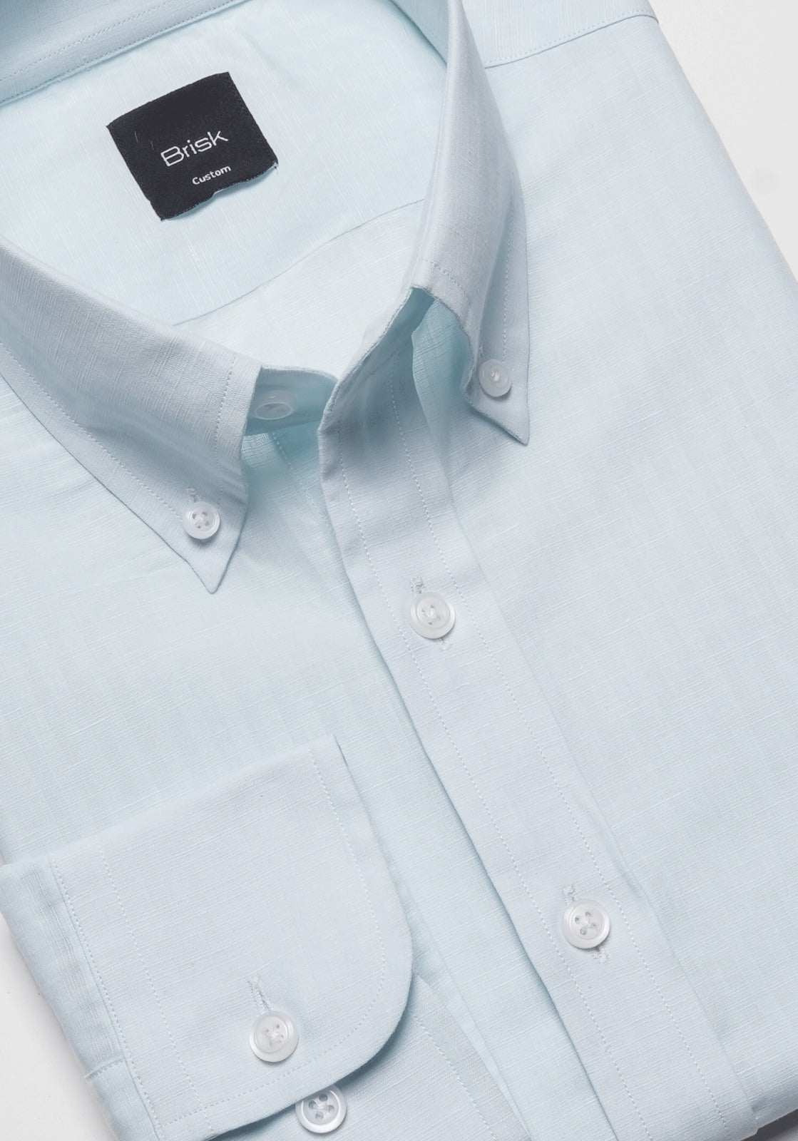 Aqua Cotton Linen Soft Stripes Shirt