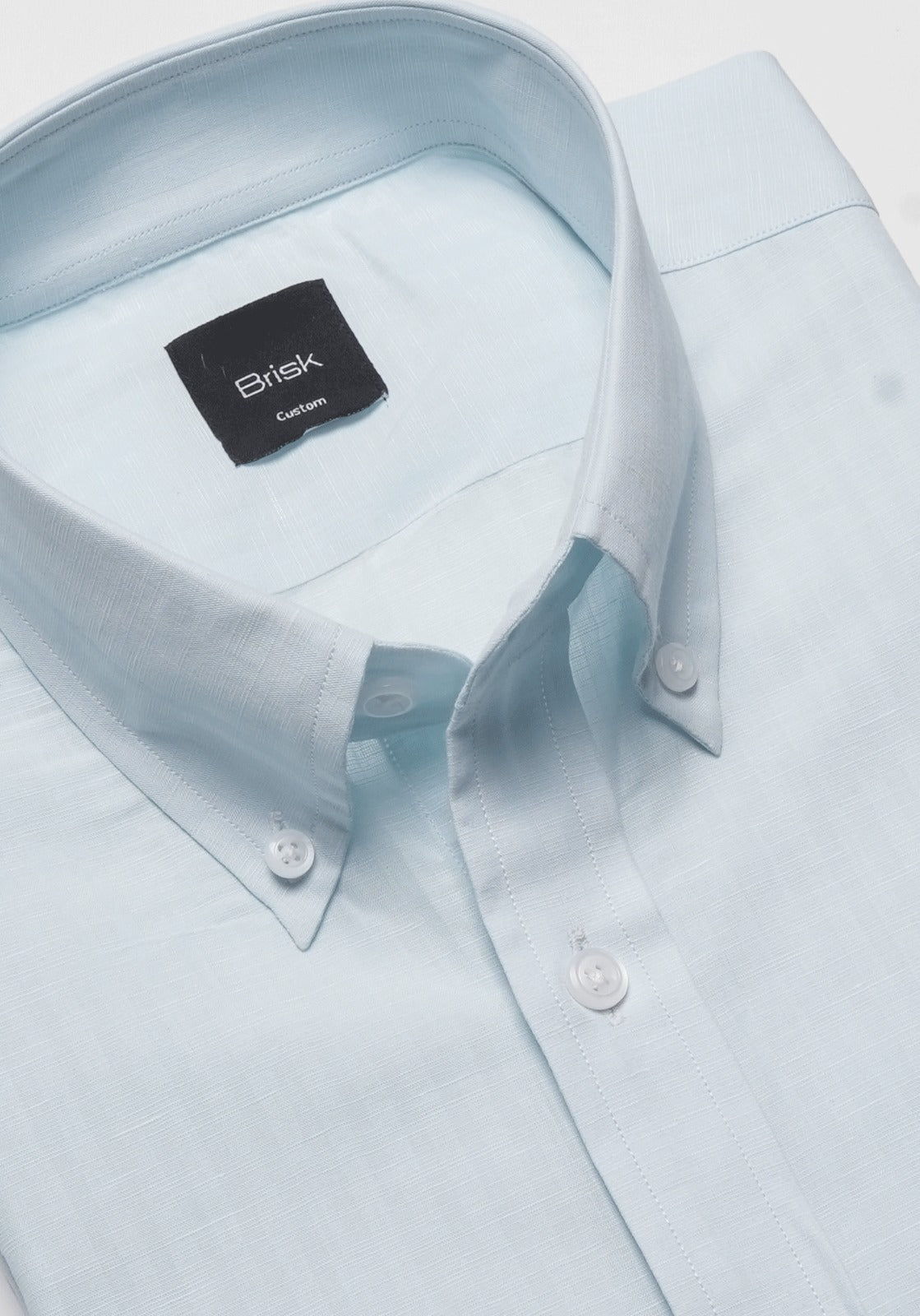 Aqua Cotton Linen Soft Stripes Shirt