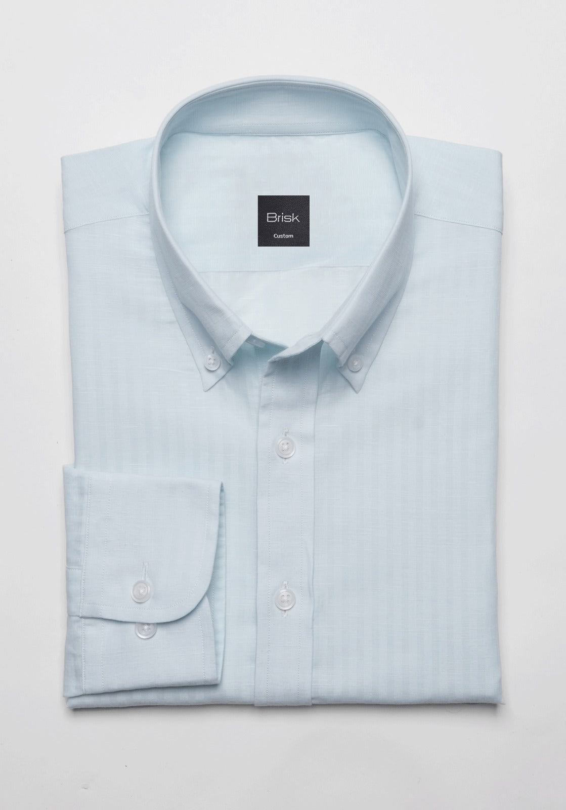 Aqua Cotton Linen Soft Stripes Shirt