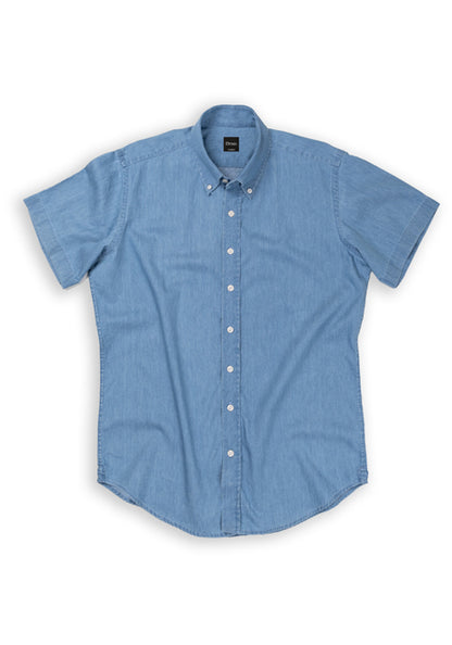 SUMMER DENIM LIGHT WASH - HALF SLEEVES BUTTON DOWN COLLAR