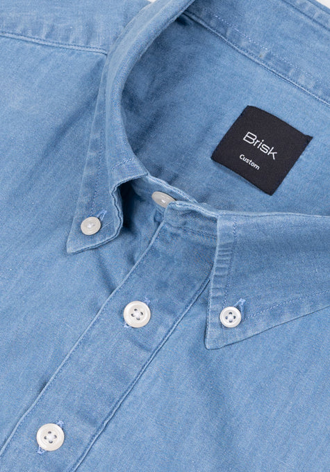 DENIM LIGHT WASH POPOVER SHIRT