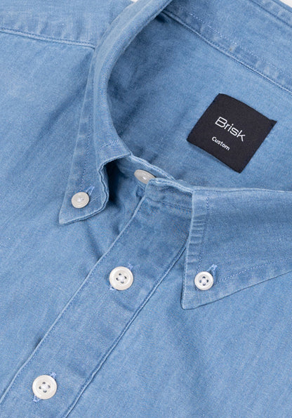 DENIM LIGHT WASH POPOVER SHIRT