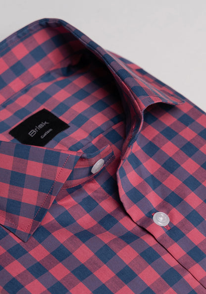 DUSTY RED BLUE PERFORMANCE CLASSIC COLLAR SHIRT - QUICK DRY
