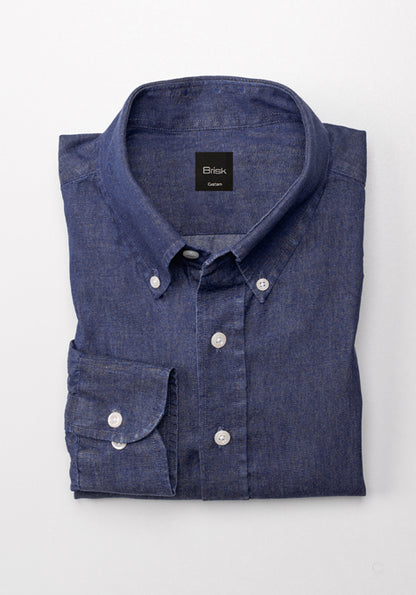 DENIM RINSE WASH SHIRT - BUTTON DOWN COLLAR