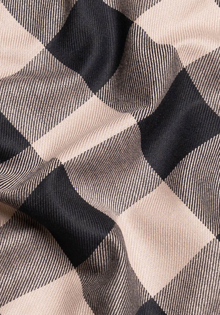 Black Beige Bold Boxes Heavy Flannel-2