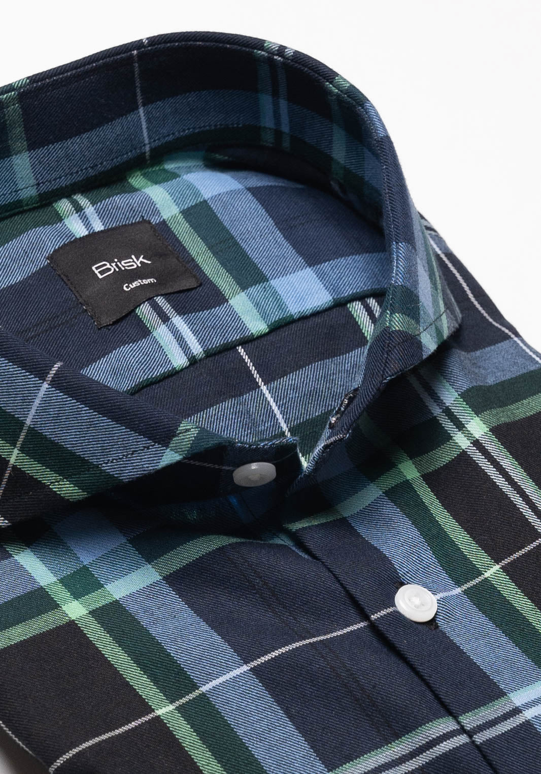 Black Blue Green Plaid Light Weight Flannel Shirt-1