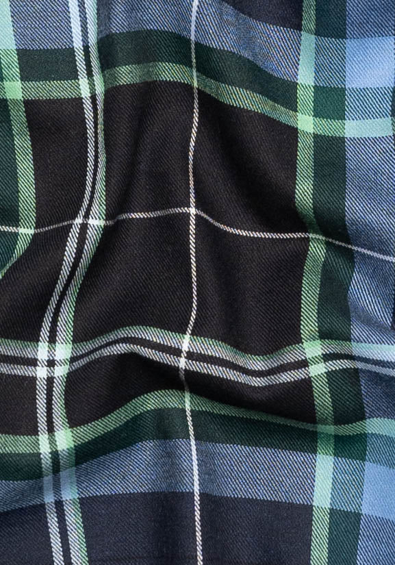 Black Blue Green Plaid Lightweight Flannel-1