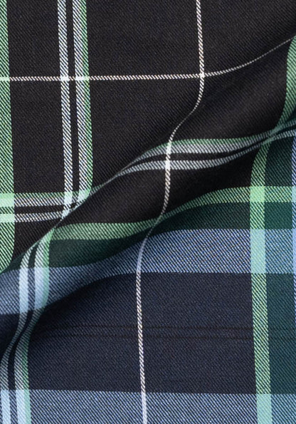 Black Blue Green Plaid Lightweight Flannel