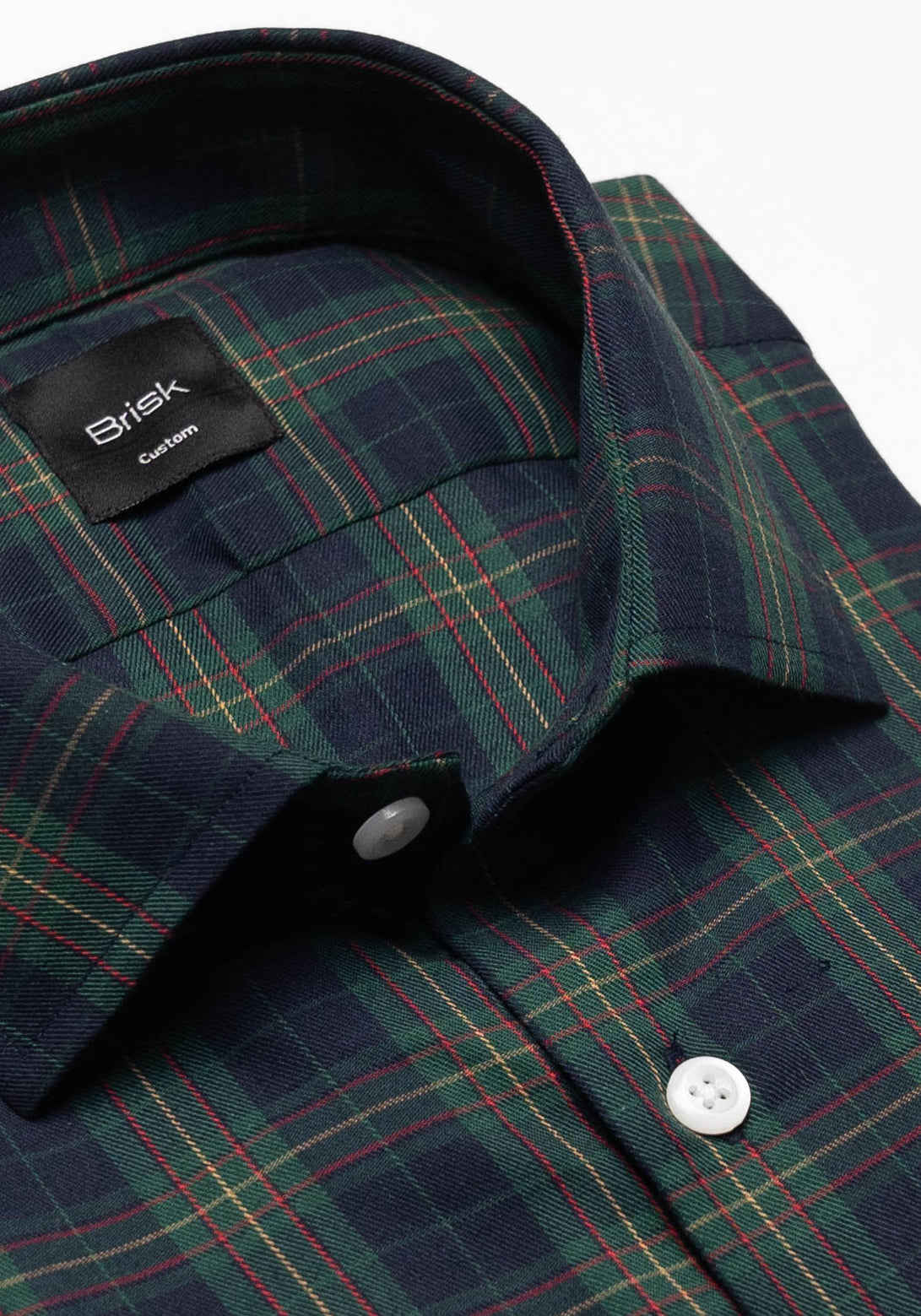 Blue Green Tartan Poly/Cotton Shirt-1