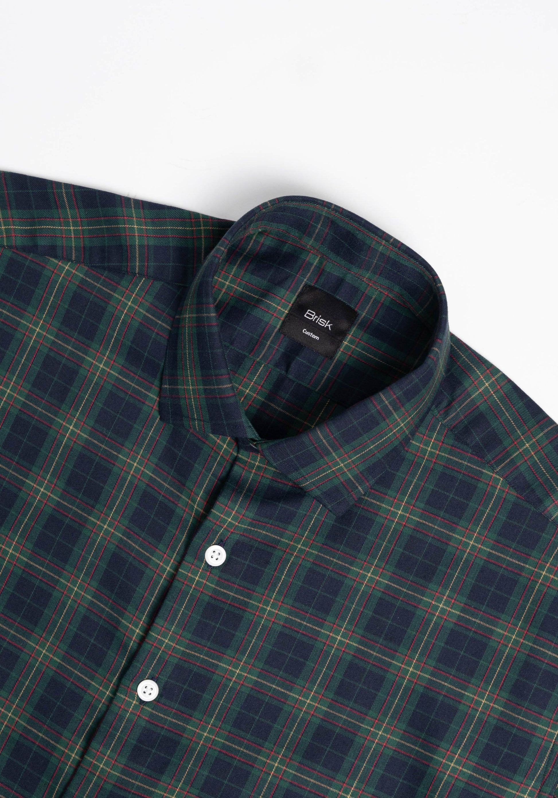 Blue Green Tartan Poly/Cotton Shirt-2