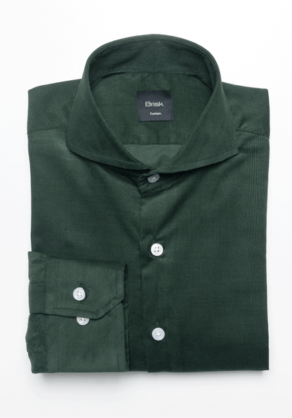 Bottle Green Fine Wale Corduary Shirt
