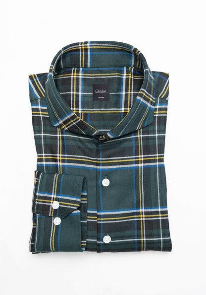 Bottle Green Plaid Flannel Shirt