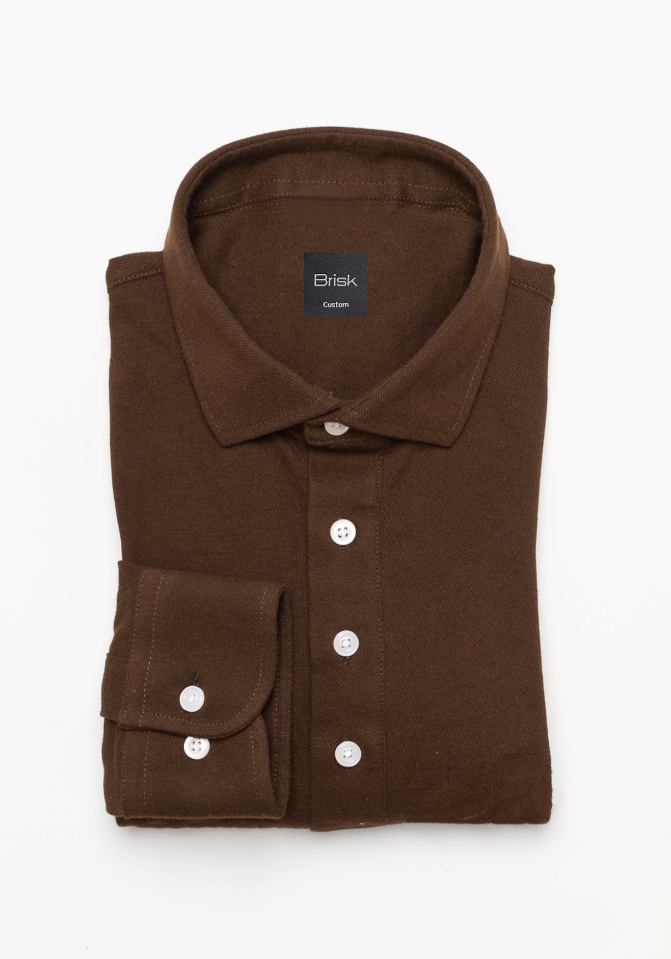 Brown Feather Soft Piqué Popover Full Sleeve Polo Shirt