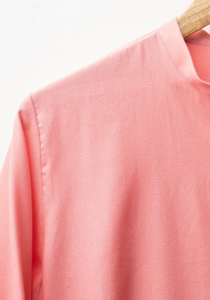 SALMON PINK SELF TEXTURED RELAXED BOXY SHIRT