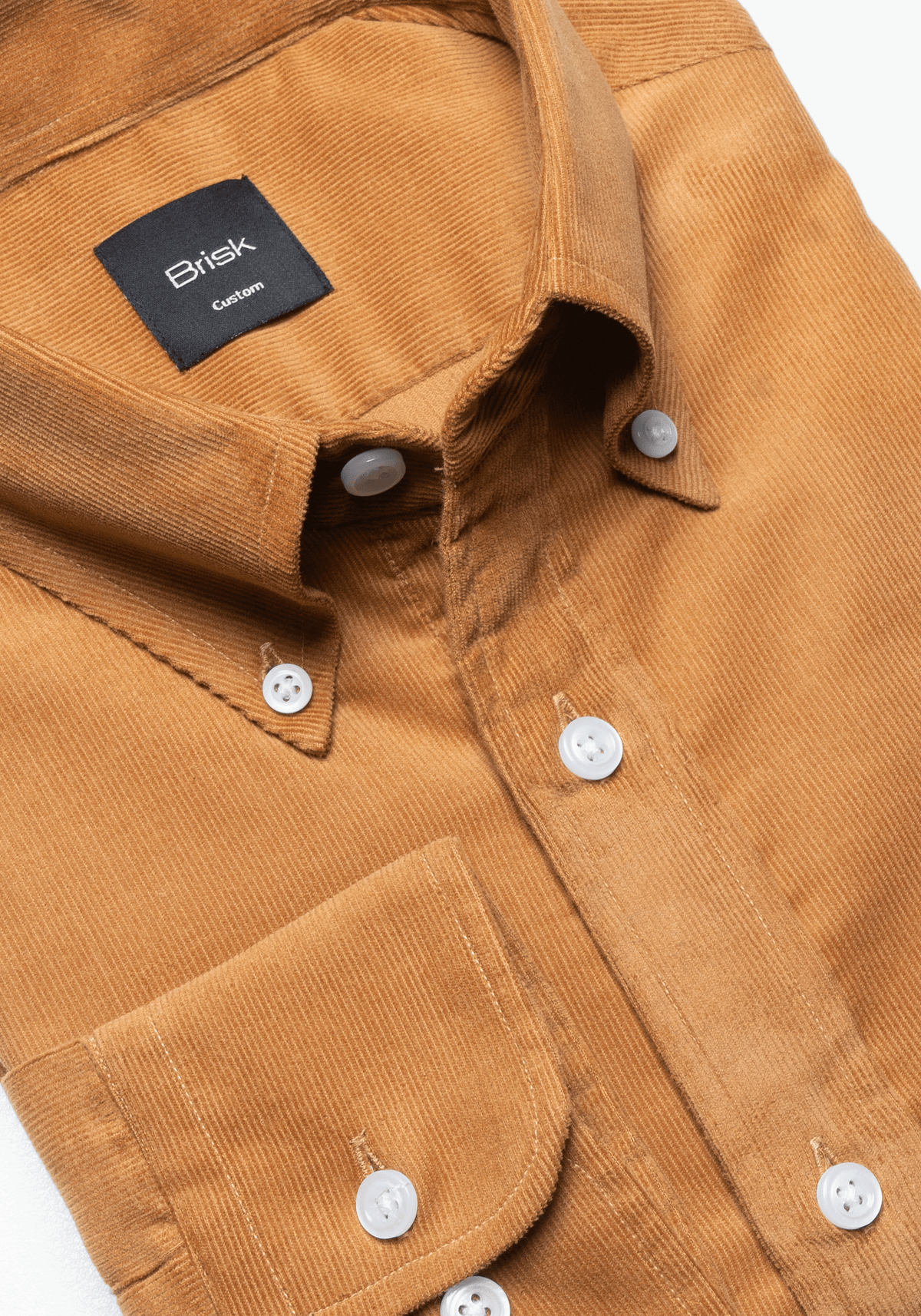 Camel Fine Wale Corduroy Shirt - Button Down