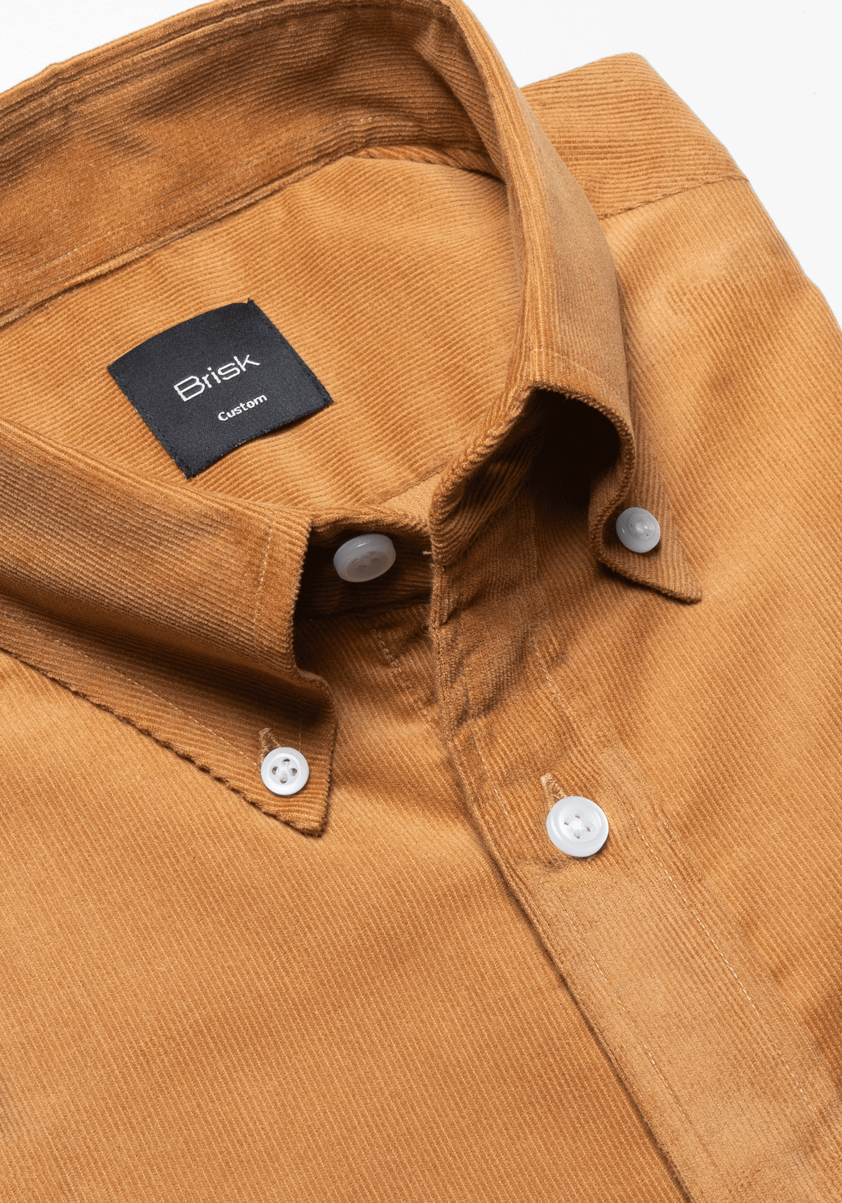 Camel Fine Wale Corduroy Shirt - Button Down