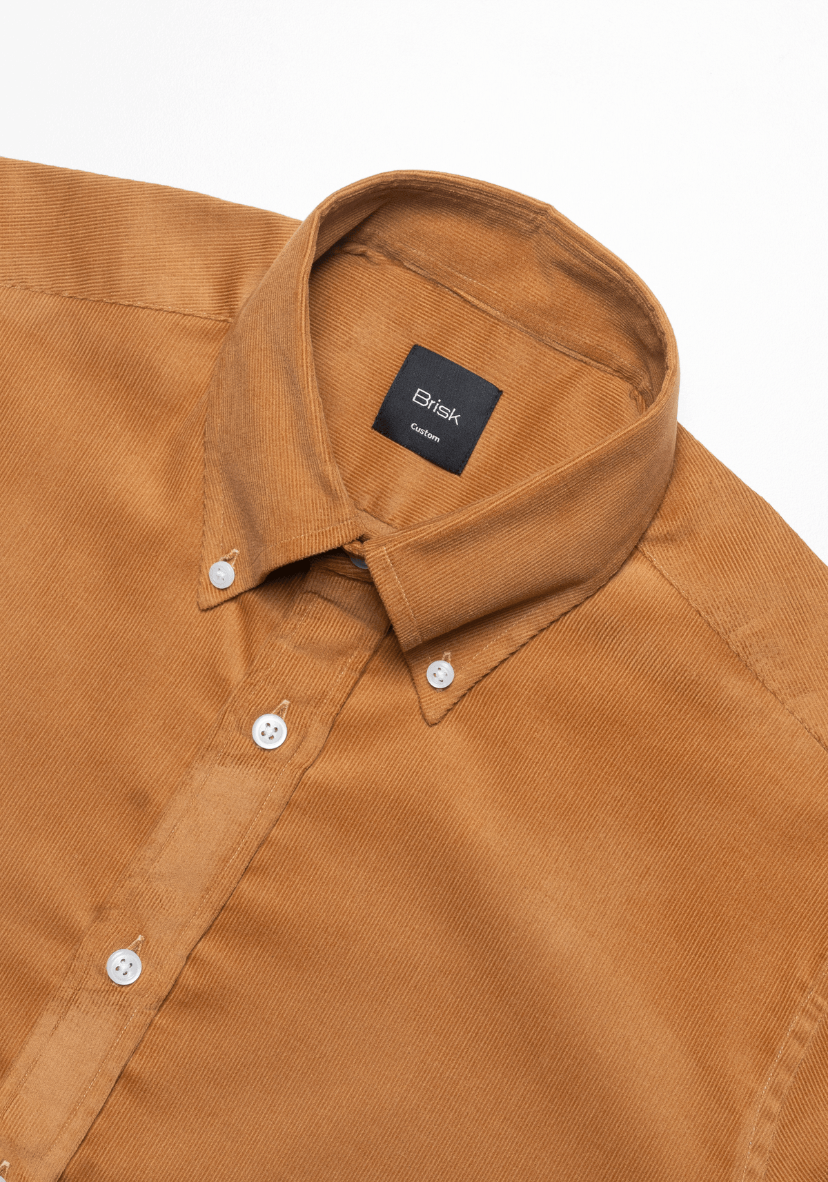 Camel Fine Wale Corduroy Shirt - Button Down