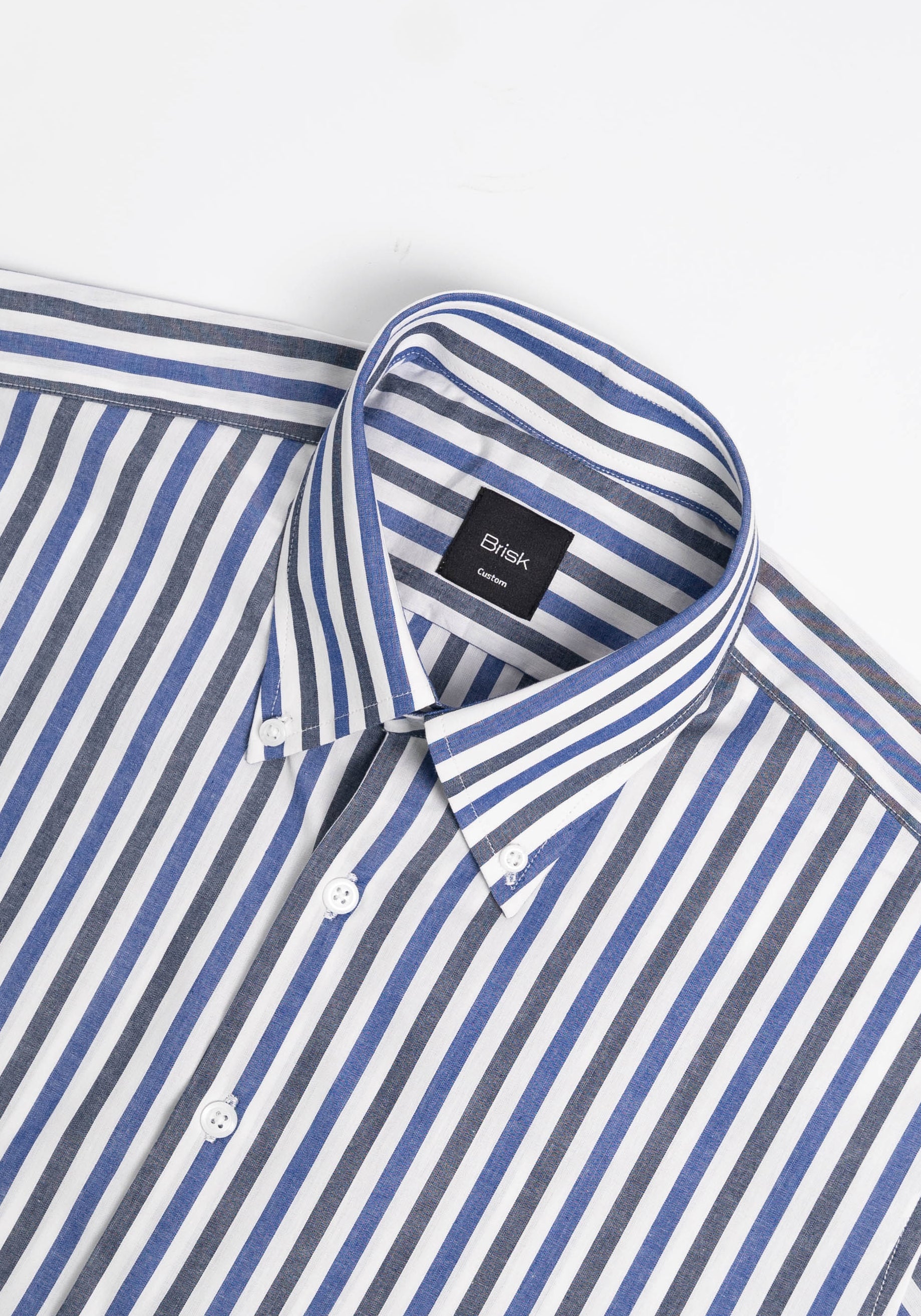 Chambray Blue Multi Stripes Shirt-2