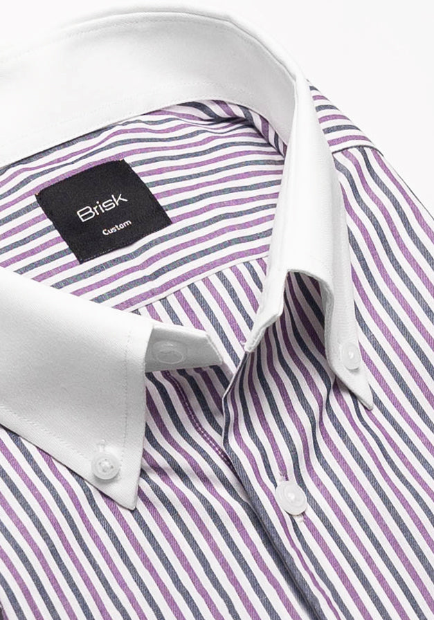 Chambray Plum Blue Stripes Shirt-1