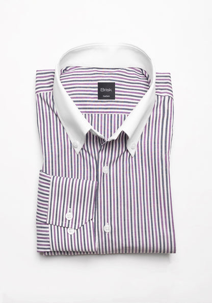 Chambray Plum Blue Stripes Shirt