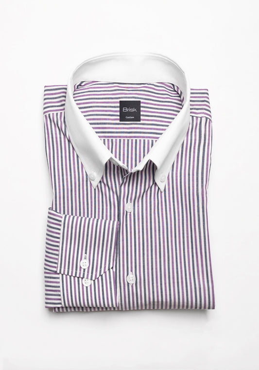 Chambray Plum Blue Stripes Shirt