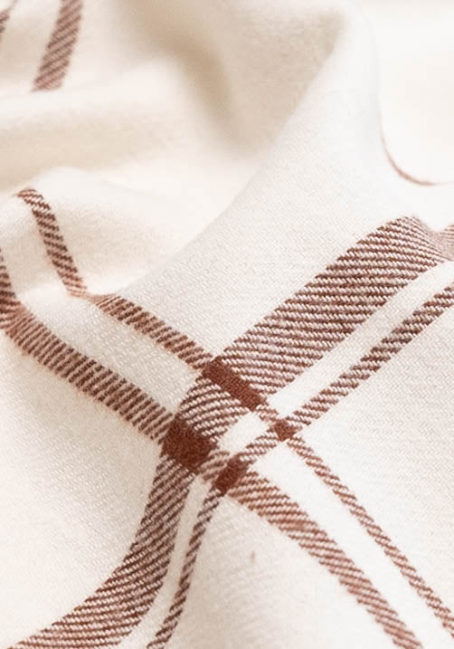 Cream Brown Tartan Plaid Brushed Flannel-1