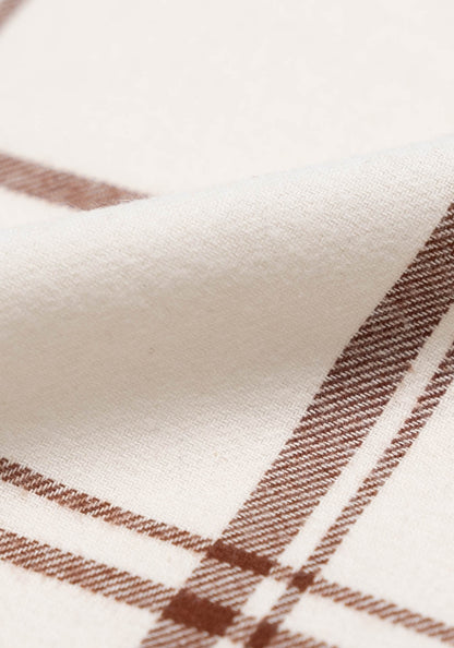 Cream Brown Tartan Plaid Brushed Flannel-2