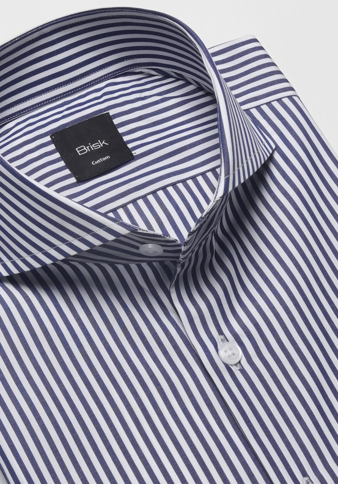Crisp Navy 2-Ply Stripes Shirt