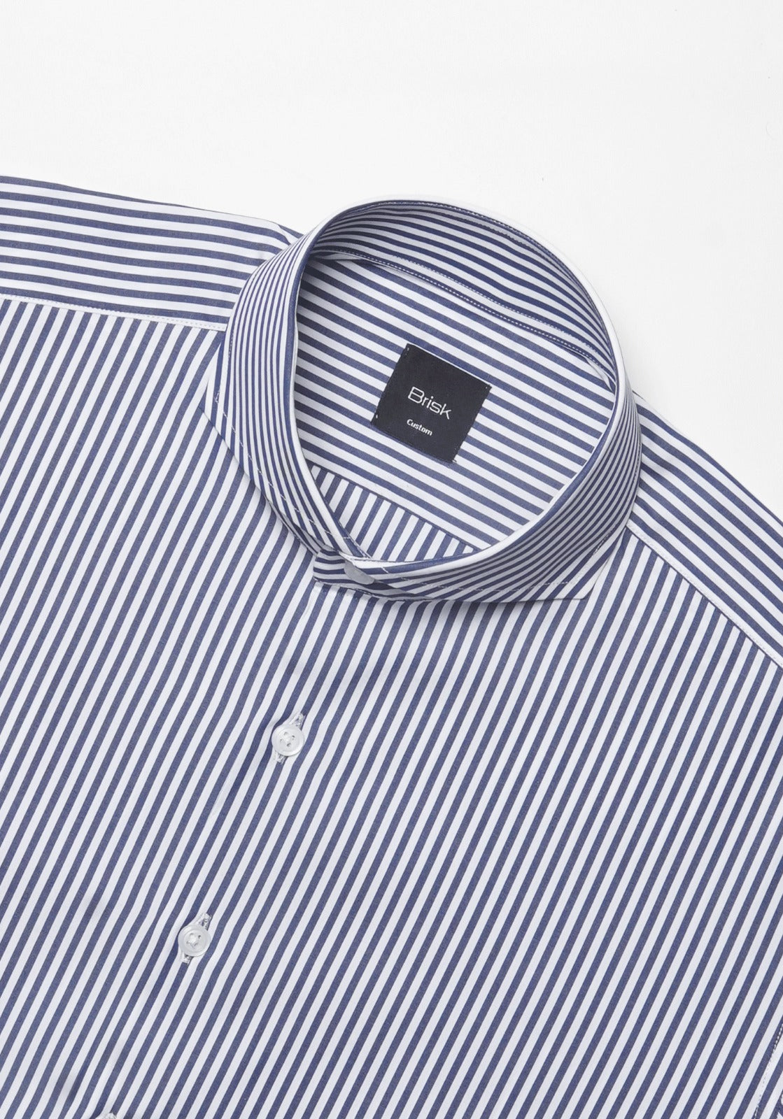 Crisp Navy 2-Ply Stripes Shirt