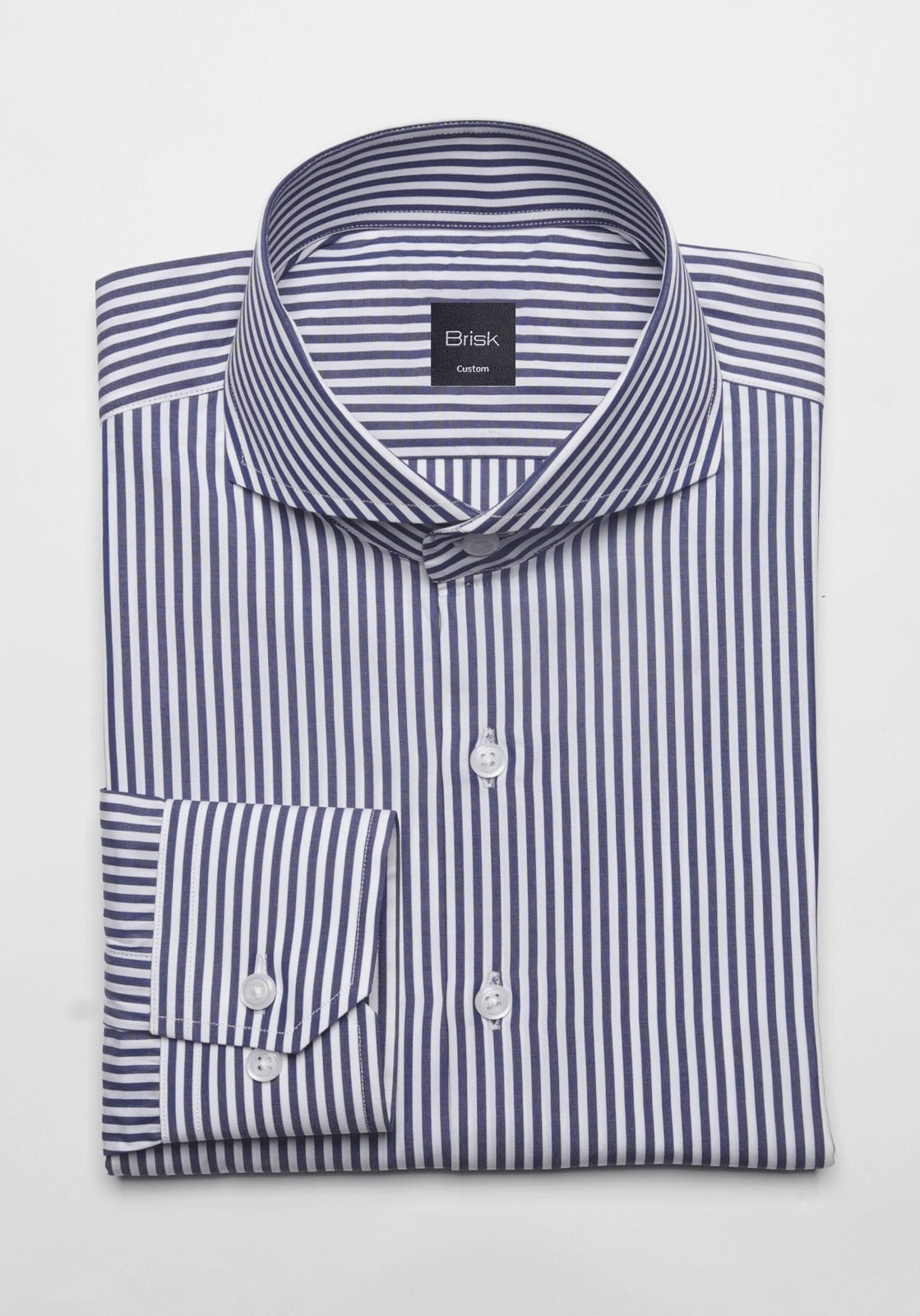 Crisp Navy 2-Ply Stripes Shirt