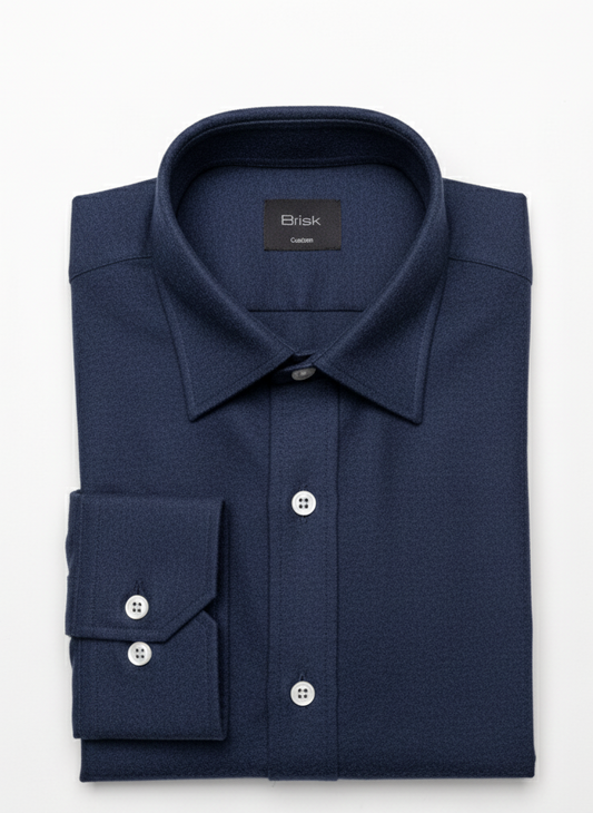 Crisp Navy Blue Oxford Shirt - Sale