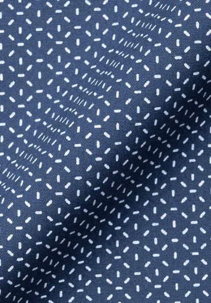Crisp Navy Blue Print Wrinkle-Resistant