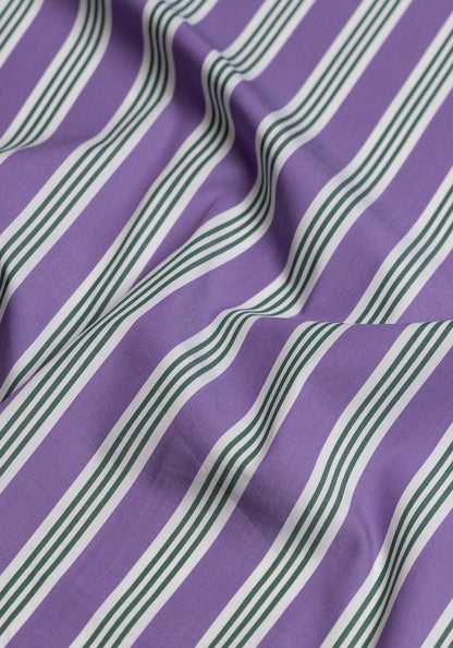 Crisp Purple Green Bold Stripes - Wrinkle Resistant