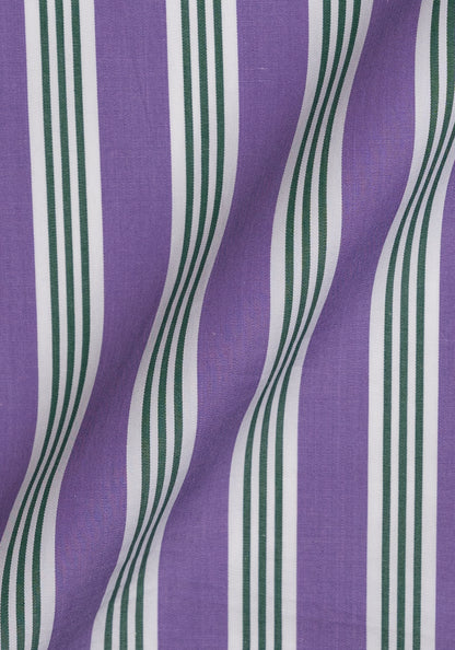 Crisp Purple Green Bold Stripes - Wrinkle Resistant