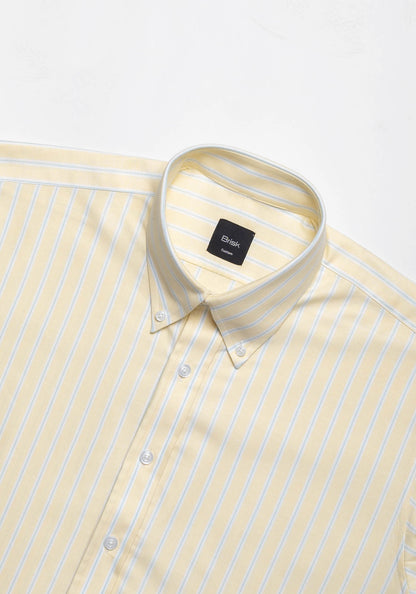 Crisp Yellow Oxford Stripes Shirt