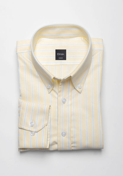 Crisp Yellow Oxford Stripes Shirt