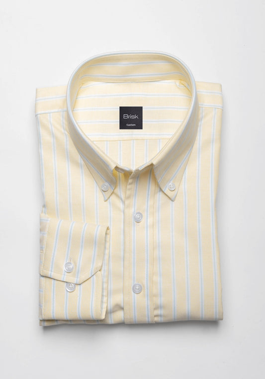 Crisp Yellow Oxford Stripes Shirt