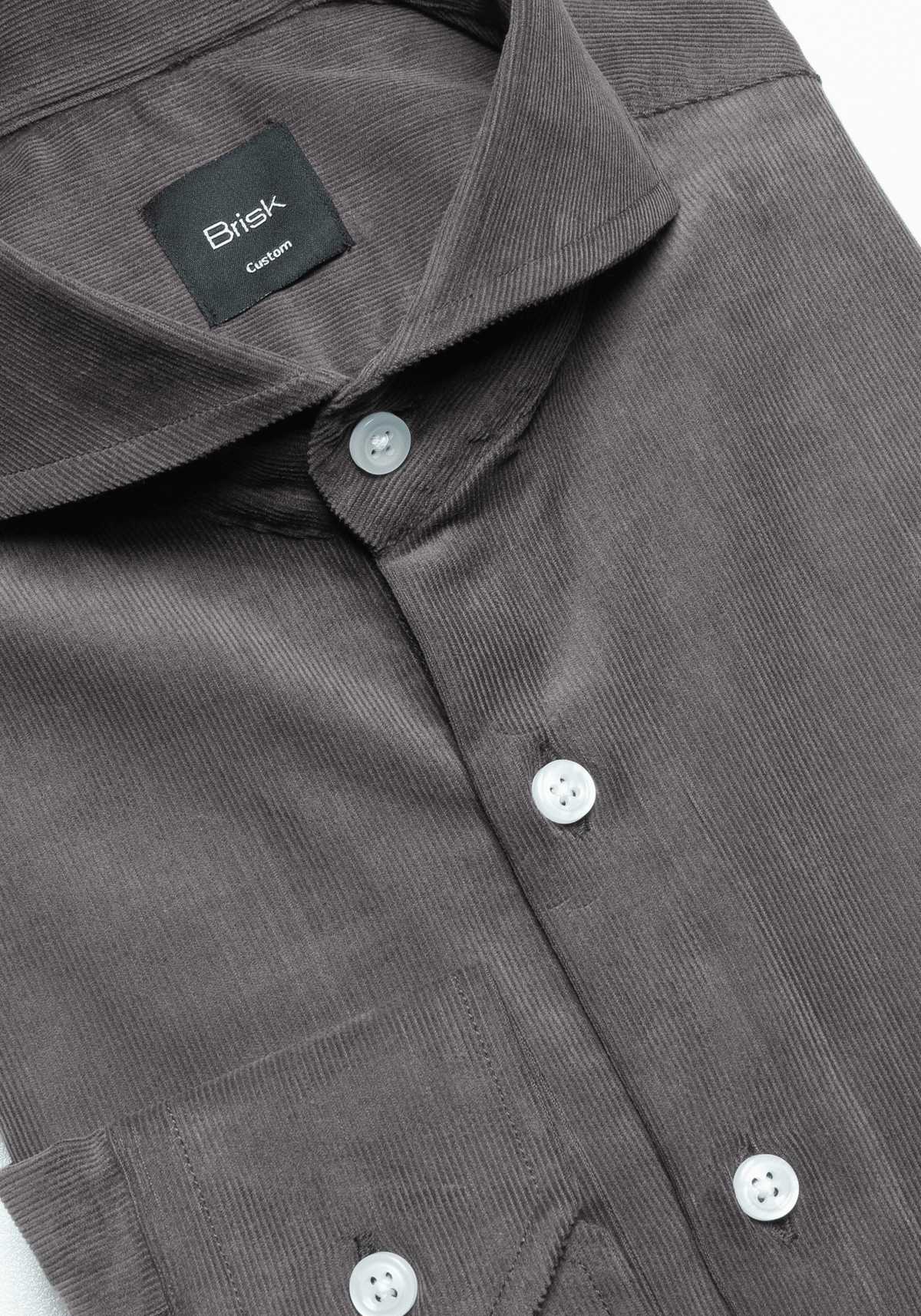 Charcoal Fine Wale Corduroy Shirt