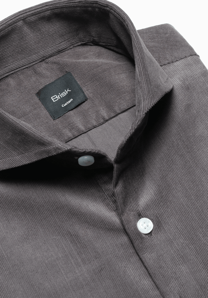 Charcoal Fine Wale Corduroy Shirt