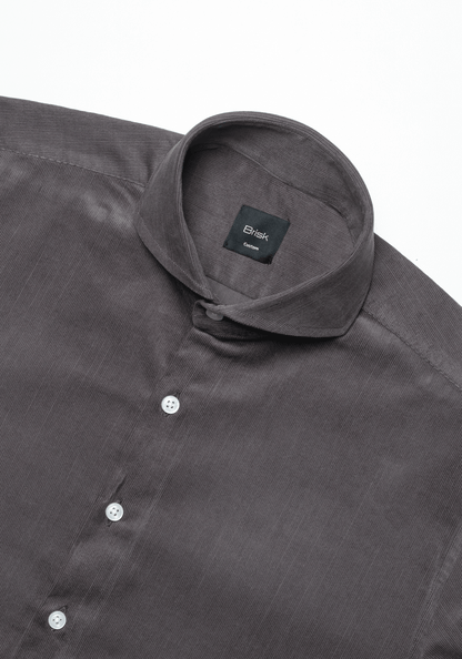 Charcoal Fine Wale Corduroy Shirt