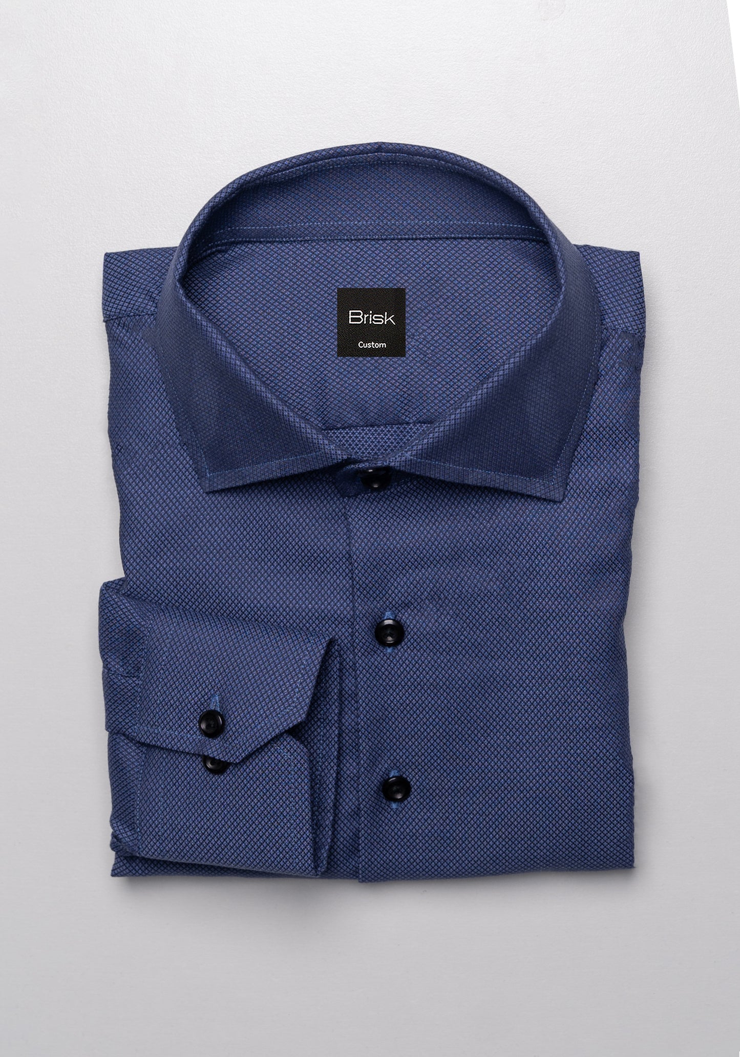 Dark Purplish Blue Diamond Structured Shirt - Sale