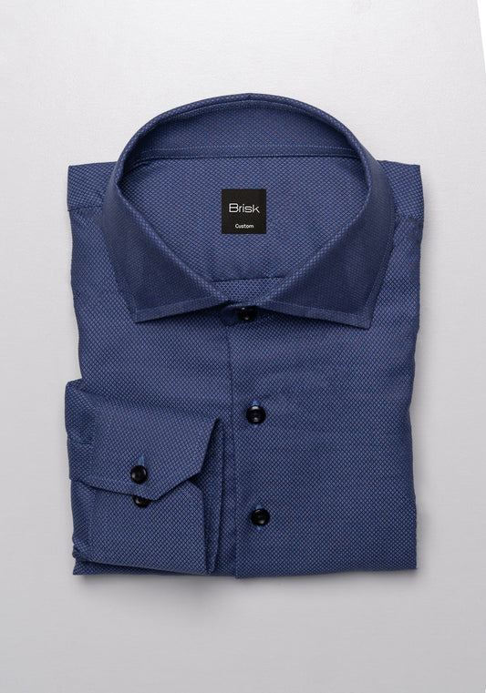 Dark Purplish Blue Diamond Structured Shirt - Sale