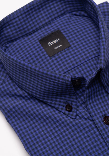 Deep Purple Black Gingham Seersucker Shirt - Sale