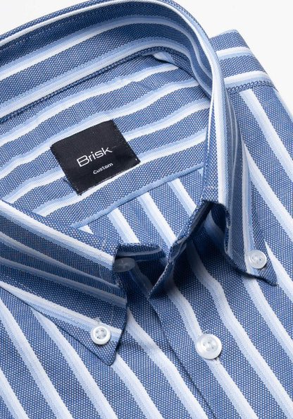 Dual Blue Royal Oxford Stripes Shirt1