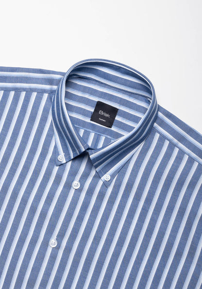 Dual Blue Royal Oxford Stripes Shirt-2
