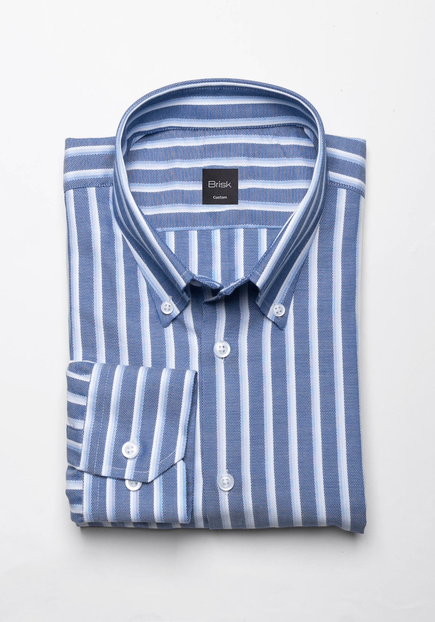 Dual Blue Royal Oxford Stripes Shirt
